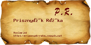 Prisznyák Réka névjegykártya
